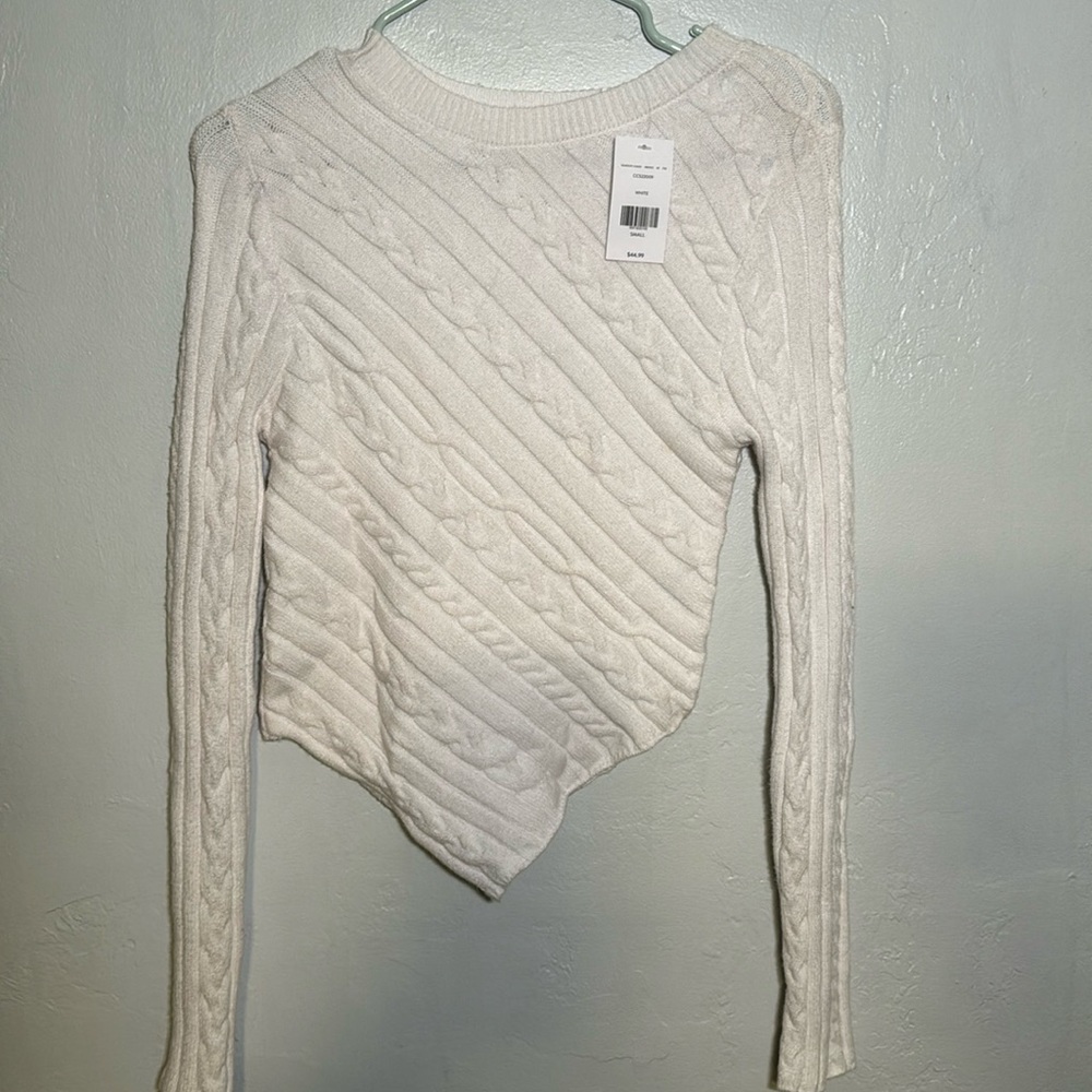 Braided white sweater